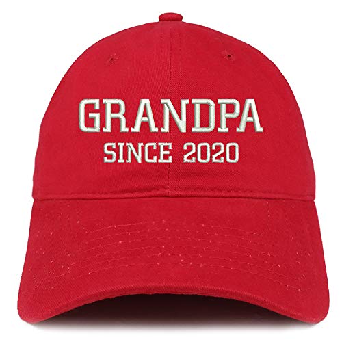 Trendy Apparel Shop Grandpa Since 2020 Embroidered Soft Crown 100% Brushed Cotton Cap
