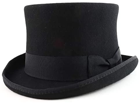 Trendy Apparel Shop Men's Wool Felt Tall Crown Top Hat