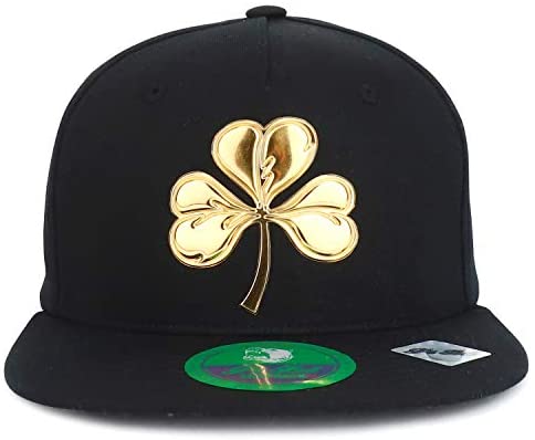 Trendy Apparel Shop St Patrick's Three Leaf Clover High Frequency Snapback Cap