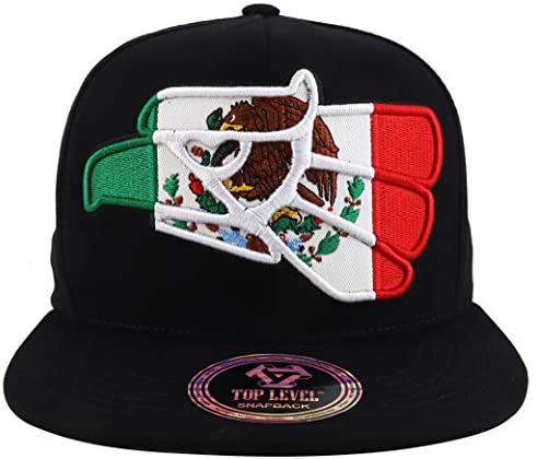 Trendy Apparel Shop Mexico Flag Eagle Embroidered 5 Panel Flatbill Snapback Baseball Cap