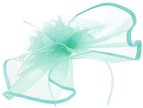 Trendy Apparel Shop Mesh Beaded Flower Crown Fascinator Headband