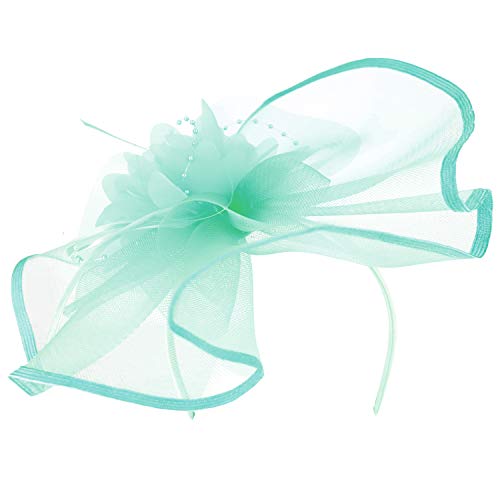 Trendy Apparel Shop Mesh Beaded Flower Crown Fascinator Headband
