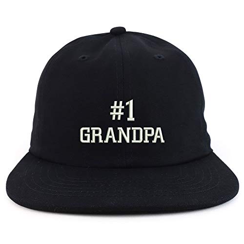 Trendy Apparel Shop Number 1 Grandpa Embroidered Low Profile Snapback Cap