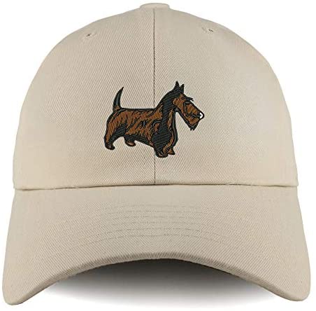 Trendy Apparel Shop Scottish Terrier Dog Embroidered Low Profile Soft Cotton Dad Hat Cap
