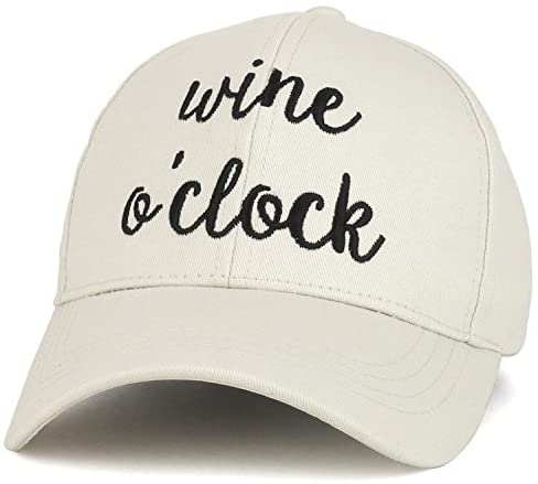 Trendy Apparel Shop Wine O'clock Cursive Text Embroidered Cotton Baseball Cap