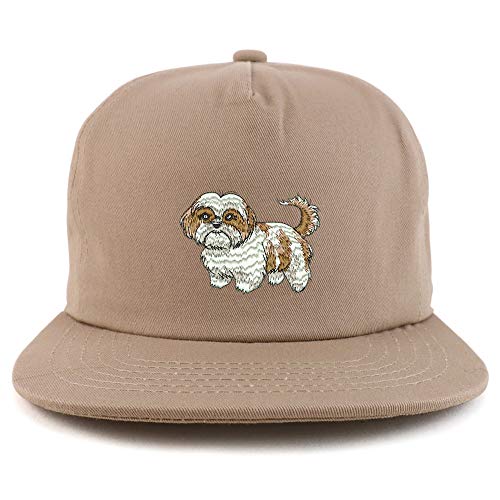 Trendy Apparel Shop Shih Tzu Unstructured Flatbill Snapback Cap
