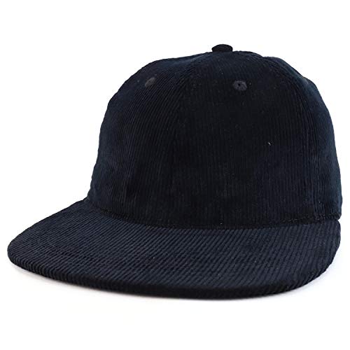 Trendy Apparel Shop 100% Cotton Corduroy Casual Flatbill Baseball Cap