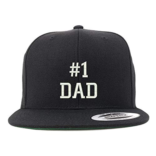 Trendy Apparel Shop Flexfit Number 1 Dad Embroidered Structured Flatbill Snapback Cap