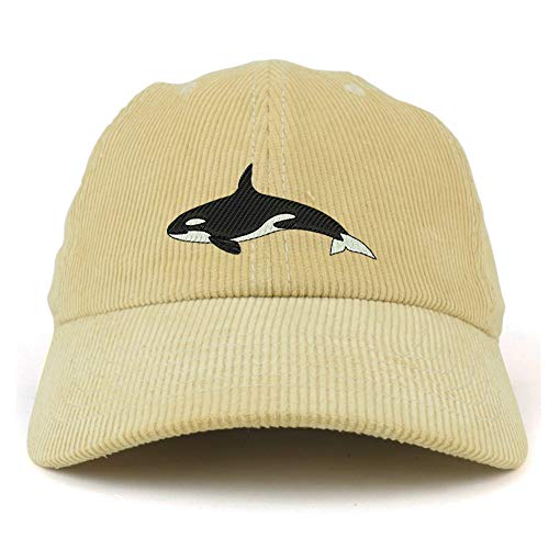 Trendy Apparel Shop Orca Killer Whale Cotton Corduroy Unstructured Baseball Cap