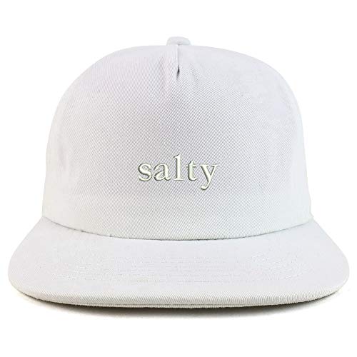 Trendy Apparel Shop Salty Embroidered Cotton Unstructured 5 Panel Flatbill Cap