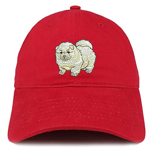 Trendy Apparel Shop Chow Chow Dog Embroidered Soft Crown 100% Brushed Cotton Cap