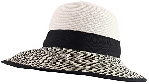 Trendy Apparel Shop UPF 50+ Women's Paper Braid Unbalanced Brim Sun Hat