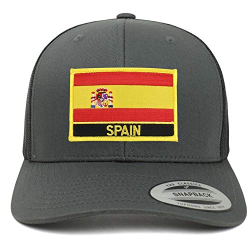 Trendy Apparel Shop Spain Flag Patch Retro Trucker Mesh Cap