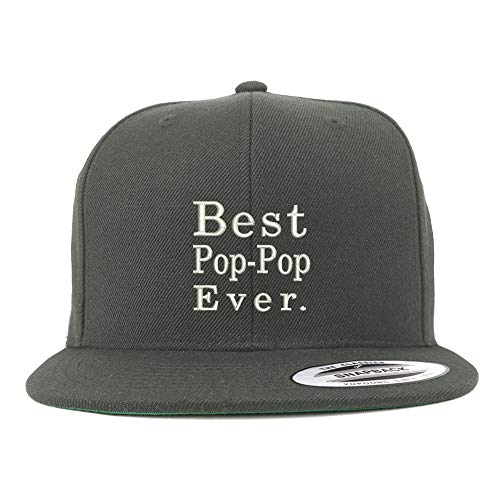 Trendy Apparel Shop Best Pop Pop Ever Structured Flatbill Snapback Cap