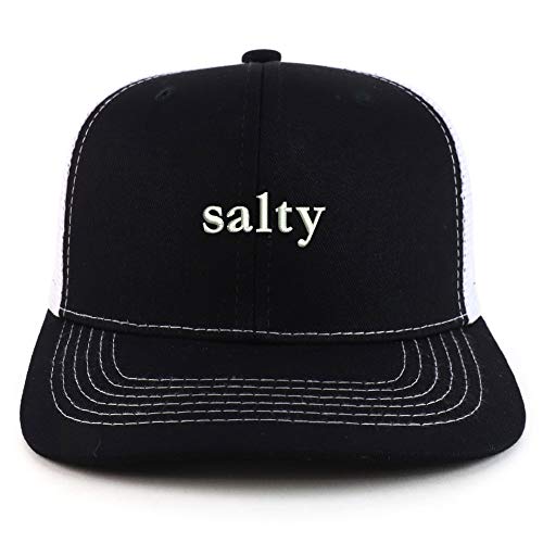 Trendy Apparel Shop Salty Embroidered Cotton Two Tone Trucker Baseball Cap