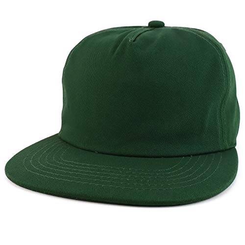 Trendy Apparel Shop Plain Unstructured 5 Panel Flat Bill Snapback Baseball Cap