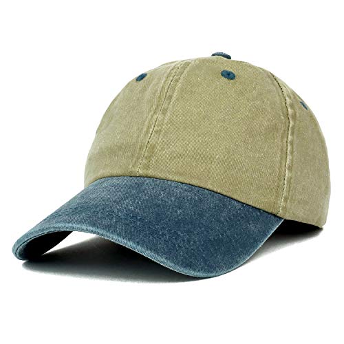 Trendy Apparel Shop Low Profile Unstructured Pigment Dyed Two Tone Baseball Cap