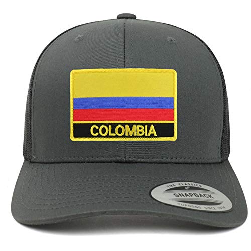 Trendy Apparel Shop Flexfit XXL Colombia Flag Retro Trucker Mesh Cap
