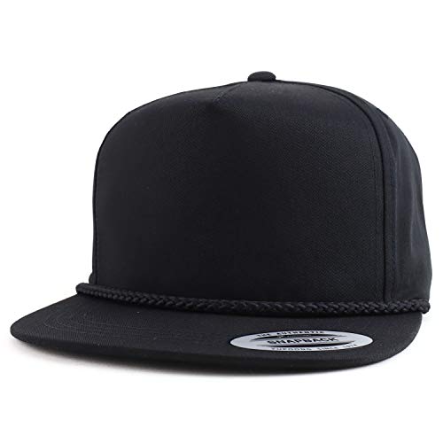 Trendy Apparel Shop Classic 5 Panel Golf Cap Flatbill Snapback Hat