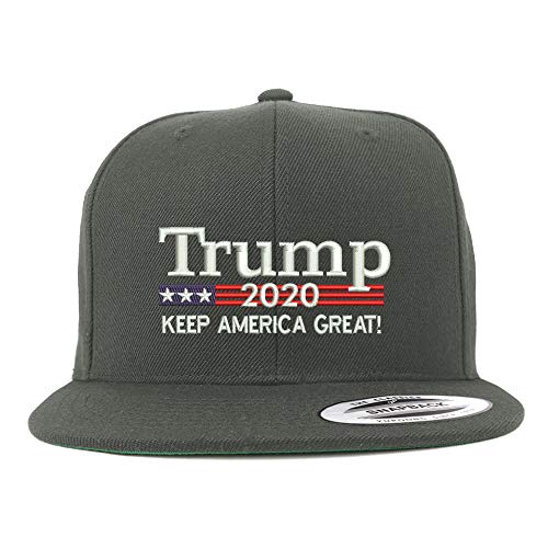 Trendy Apparel Shop Trump 2020 Embroidered Flat Bill Structured Baseball Cap