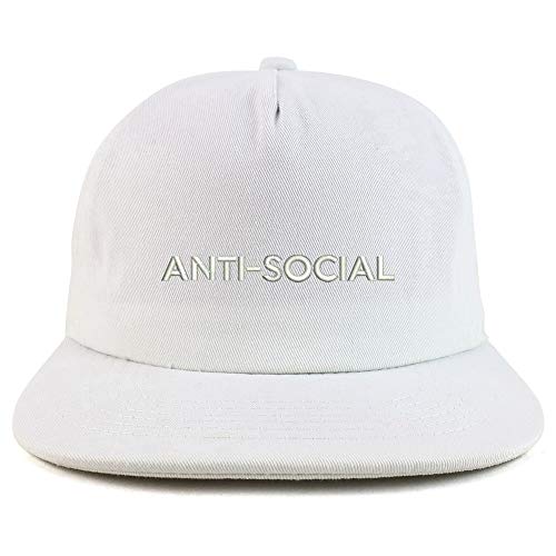 Trendy Apparel Shop Anti Social Cotton Unstructured Flatbill Snapback Cap