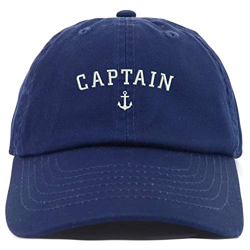 Trendy Apparel Shop Youth Captain Anchor Adjustable Soft Crown Baseball Cap