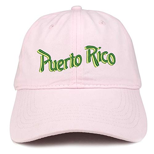 Trendy Apparel Shop Puerto Rico Embroidered Soft Crown 100% Brushed Cotton Cap
