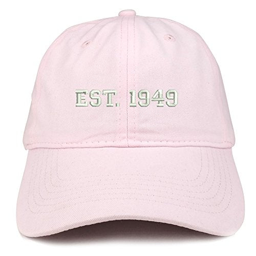 Trendy Apparel Shop EST 1949 Embroidered - 72nd Birthday Gift Soft Cotton Baseball Cap