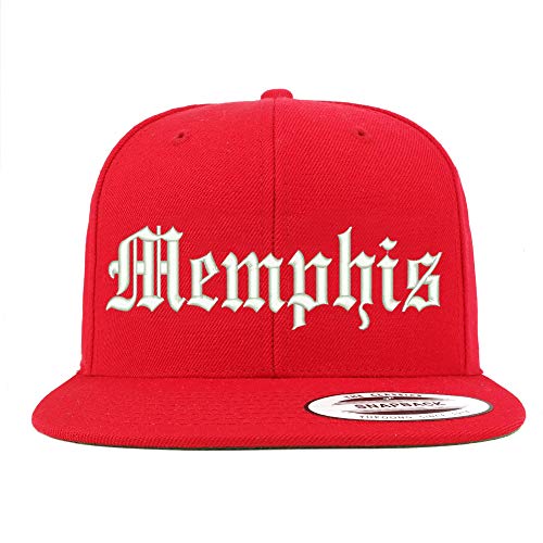 Trendy Apparel Shop Old English Font Memphis City Embroidered Flat Bill Cap
