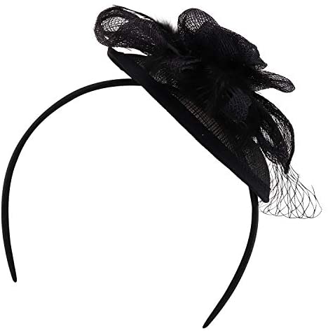 Trendy Apparel Shop Sinamay Feather Rose Net Womens Fascinators Headband