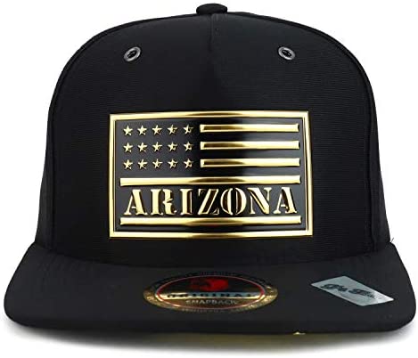 Trendy Apparel Shop High Frequency Arizona USA Flag Scuba Flatbill Snapback Cap