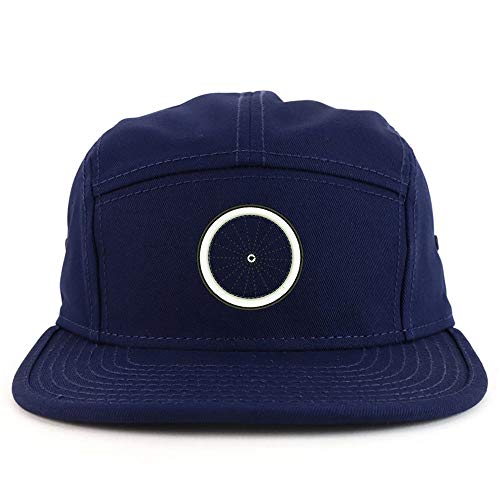 Trendy Apparel Shop Bicycle Wheel Embroidered 5 Panel Racer Baseball Cap