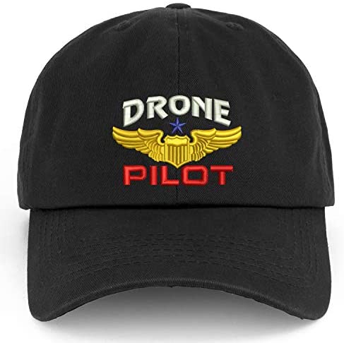 Trendy Apparel Shop XXL Drone Operator Pilot Embroidered Unstructured Cotton Cap