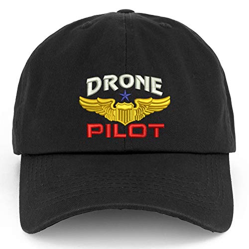 Trendy Apparel Shop XXL Drone Operator Pilot Embroidered Unstructured Cotton Cap
