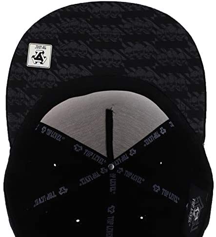 Trendy Apparel Shop Three Skulls Rubber Patch 5 Panel Flatbill Snapback Cap