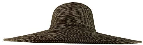 Trendy Apparel Shop UPF 50+ Paper Braid Tweed 6" Flat Brim Sun Shade Hat