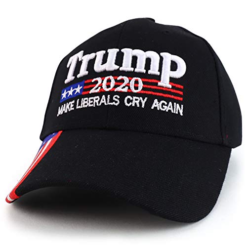 Trendy Apparel Shop Assorted Trump 2020 US Flag Bill Embroidered Design Baseball Cap