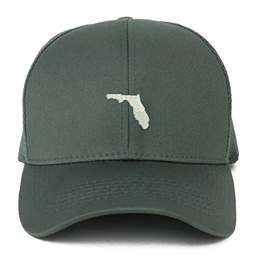 Trendy Apparel Shop XXL Florida State Embroidered Structured Trucker Mesh Cap