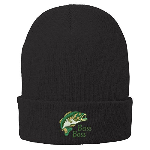 Trendy Apparel Shop Bass Boss Embroidered Soft Stretchy Winter Long Beanie