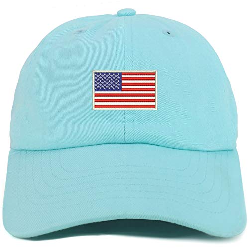 Trendy Apparel Shop Youth Sized White American Flag Embroidered Adjustable Unstructured Baseball Cap