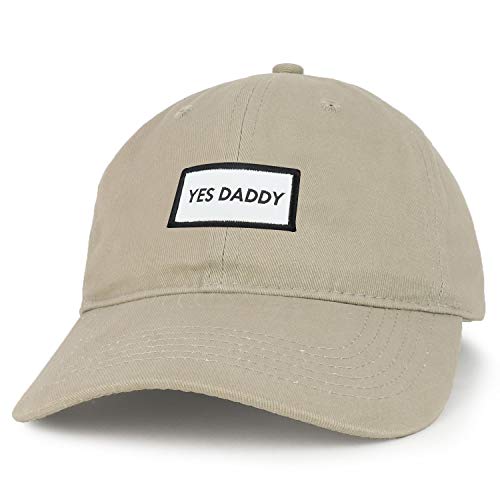 Trendy Apparel Shop Yes Daddy Woven Patch Embroidered Cotton Dad Hat