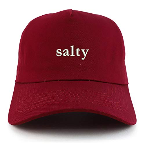 Trendy Apparel Shop Salty Embroidered Cotton Unstructured 5 Panel Baseball Cap