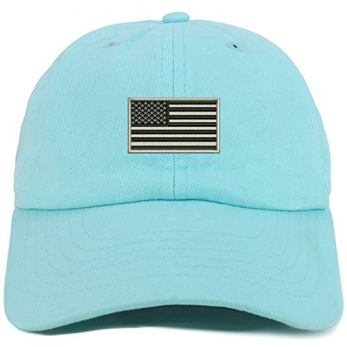Trendy Apparel Shop Youth Sized Grey American Flag Embroidered Adjustable Unstructured Baseball Cap