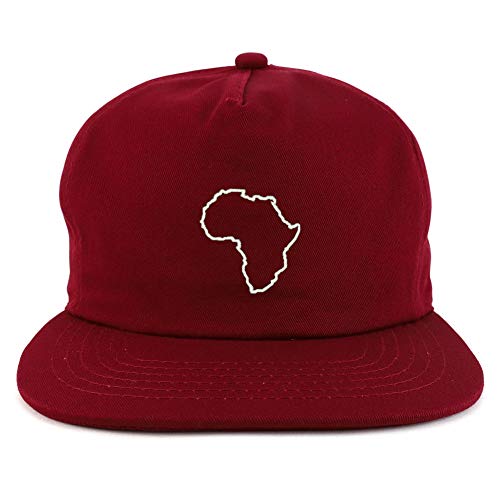 Trendy Apparel Shop Africa Map Outline Unstructured Flatbill Snapback Cap