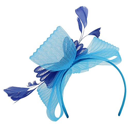 Trendy Apparel Shop Feather Meshed Bow Decorated CRIN Cocktail Fascinator