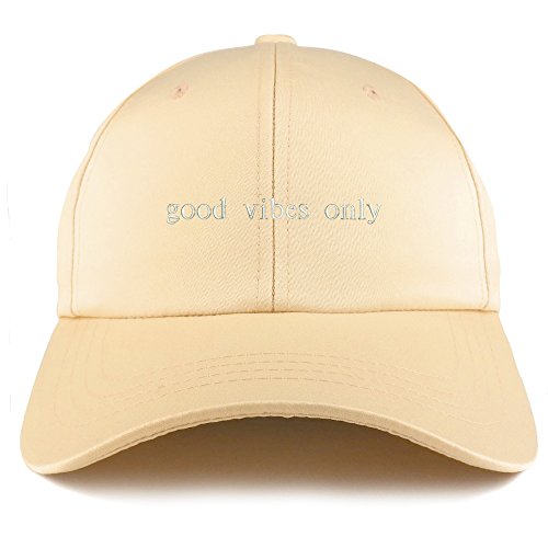 Trendy Apparel Shop Good Vibes Only Embroidered Structured Satin Adjustable Cap