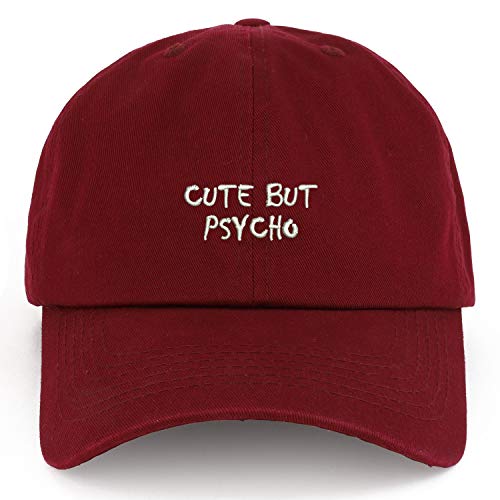 Trendy Apparel Shop XXL Cute But Psycho Small Embroidered Unstructured Cotton Cap