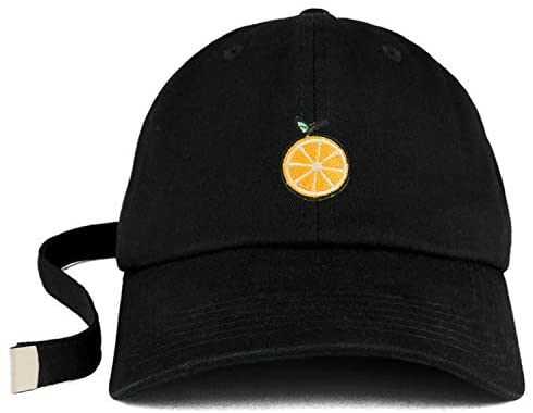 Trendy Apparel Shop Orange Patch Unstructured Extra Long Strap Dad Hat