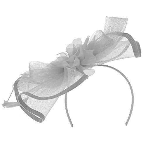 Trendy Apparel Shop Flower Feather Fascinator with Binded Hem Edge