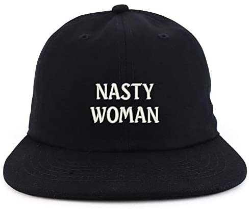 Trendy Apparel Shop Nasty Woman Embroidered Low Profile Cotton Snapback Cap